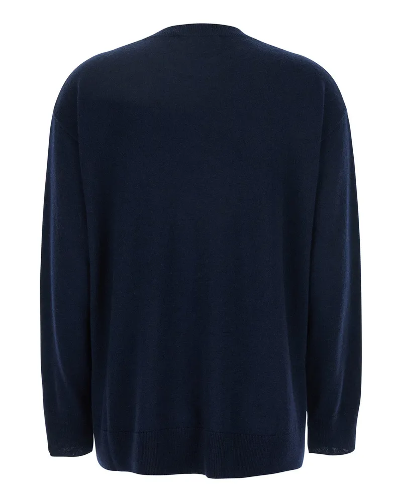 Max Mara Wool Crewneck Sweater — Blue Blue