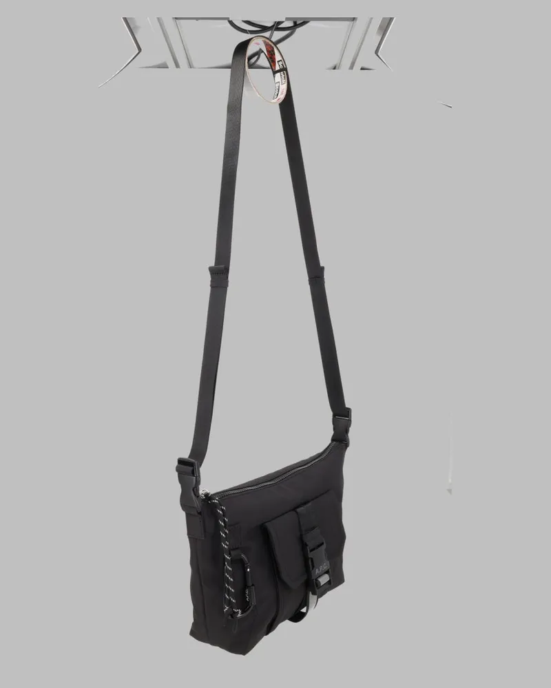A.P.C. Men's Shoulder Bag Besace Trek Black Polyamide Black