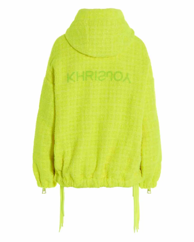KHRISJOY Tweed Windbreaker Jacket — Lime Green Lime