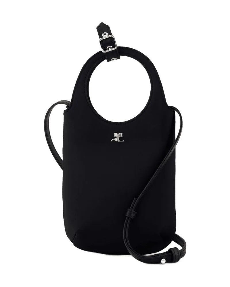 Courrèges Women's Top Handle Bag Black Silk Black