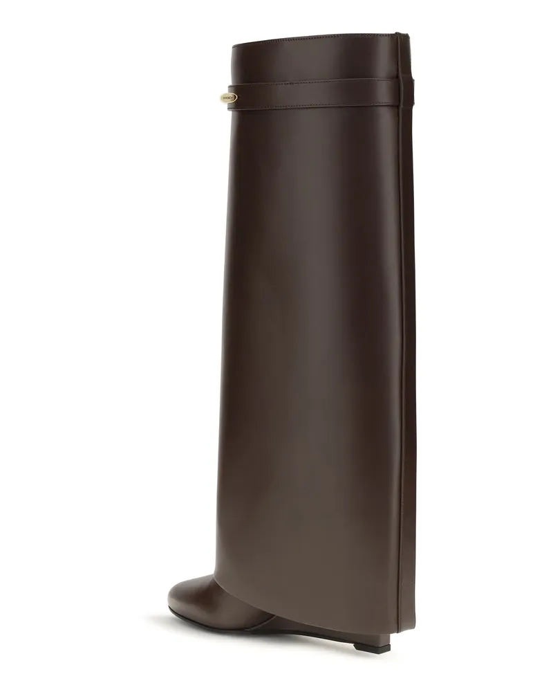 Givenchy Women's Leather Shark Boots Ebony Brown Calf Brown