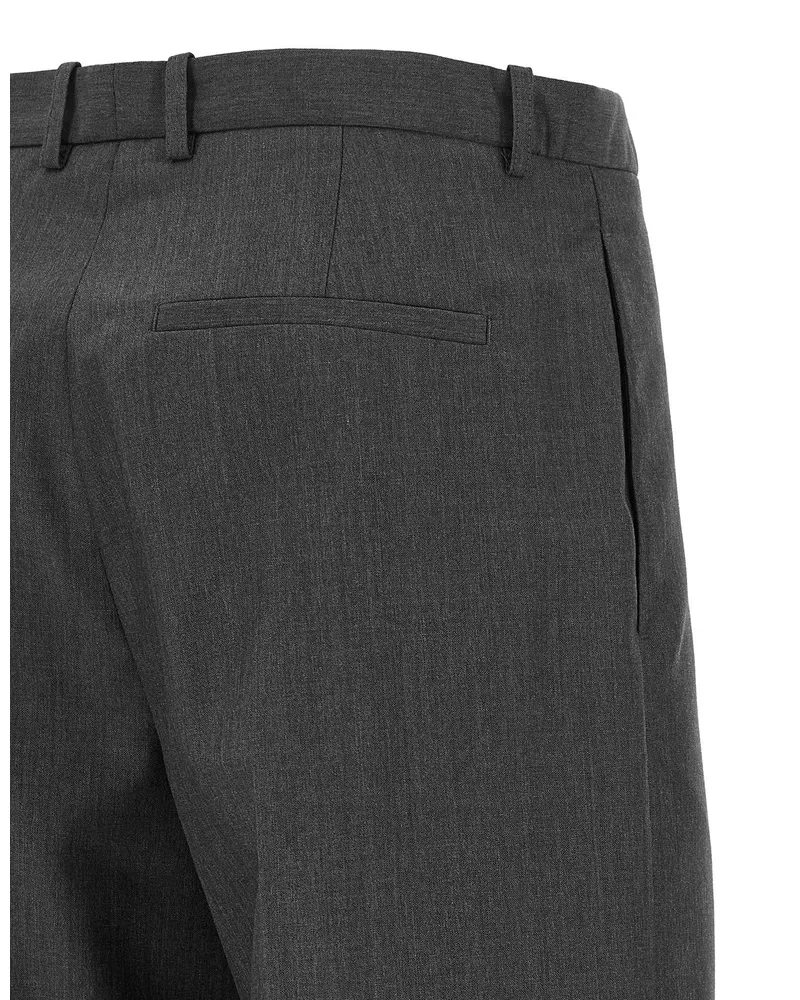Jil Sander Tailored Wool-Mohair Trousers — Charcoal Charcoal