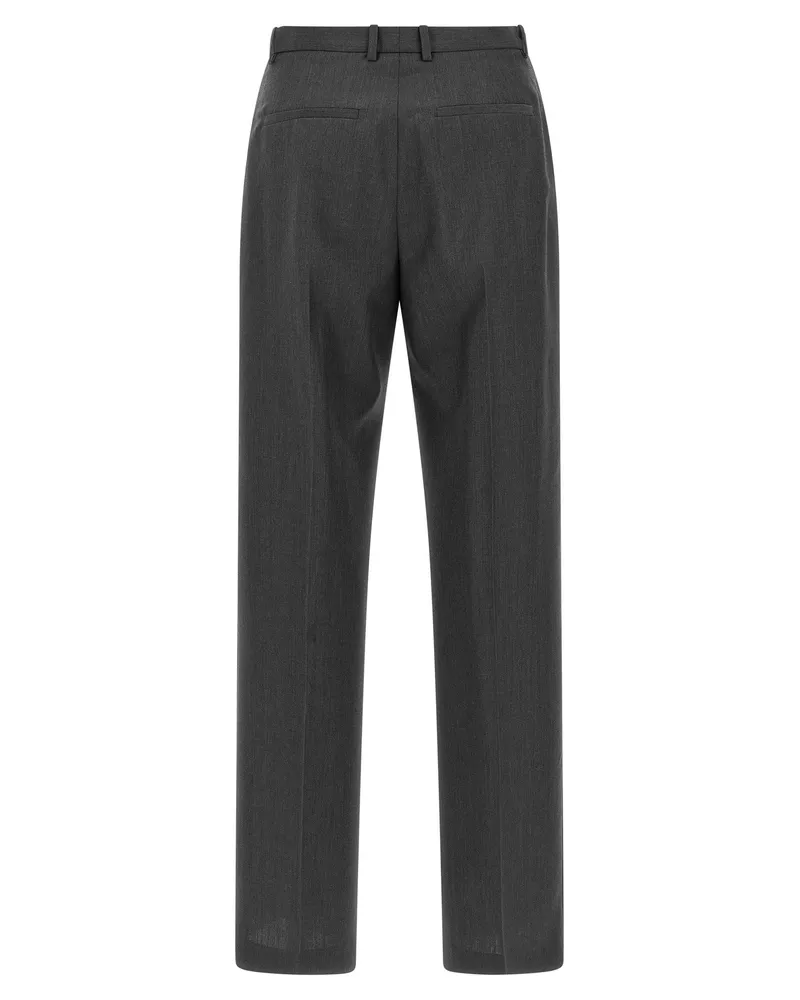 Jil Sander Tailored Wool-Mohair Trousers — Charcoal Charcoal