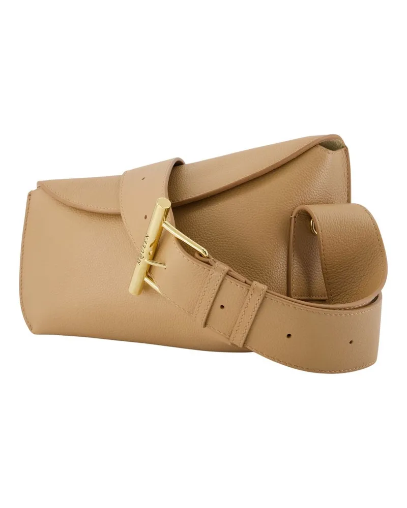 Alexander McQueen Women's T-Bar Sling Crossbody -  Leather Beige Calfskin Bags Crossbodies Beige