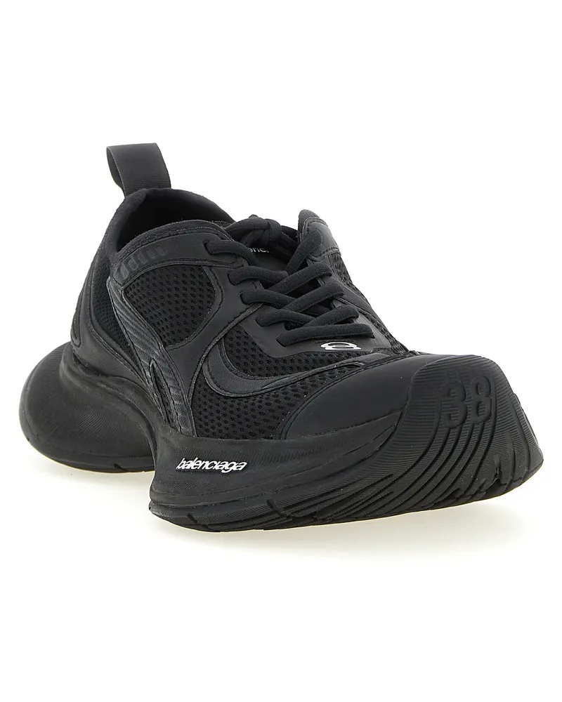 Balenciaga Women's Black Polyester Athletic Sneakers Black