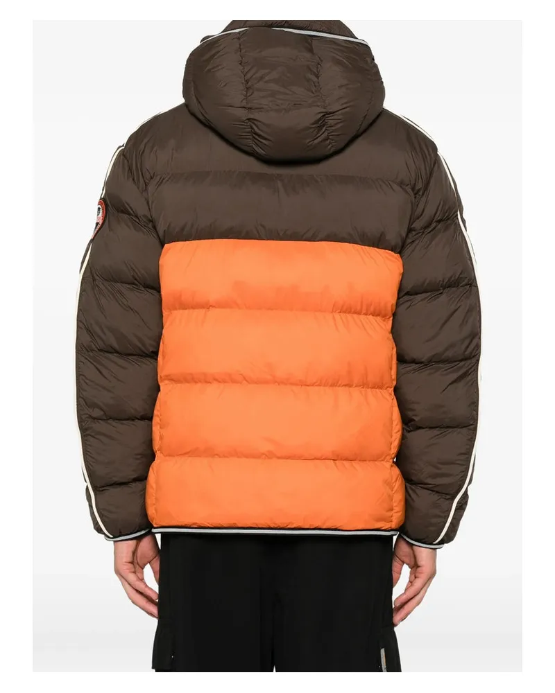 Napapijri Colorblock Quilted Down Jacket — Brown Brown