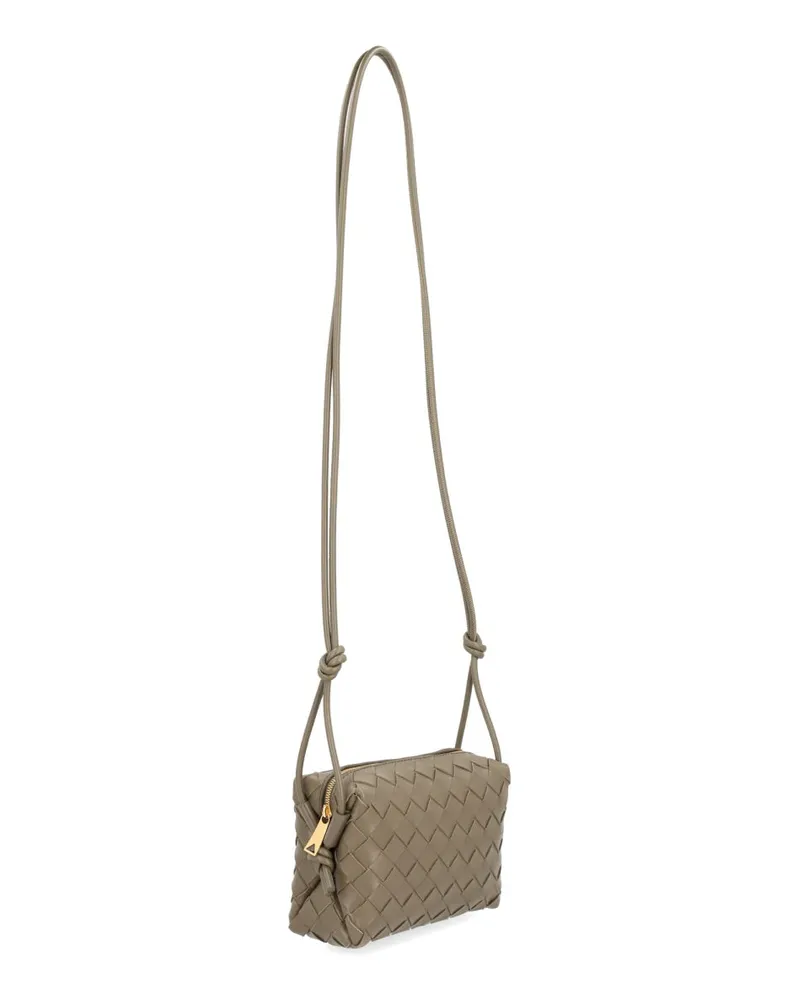 Bottega Veneta Women's Camera Bag Loop Mini Beige Lamb Leather Shoulder Beige