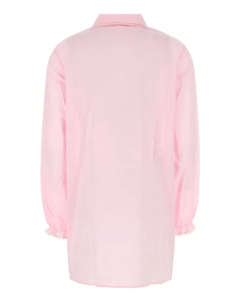 Prada Women's Pink Cotton Blouse Rosa Co-Trochusniloticus Camicie Shirt Pink