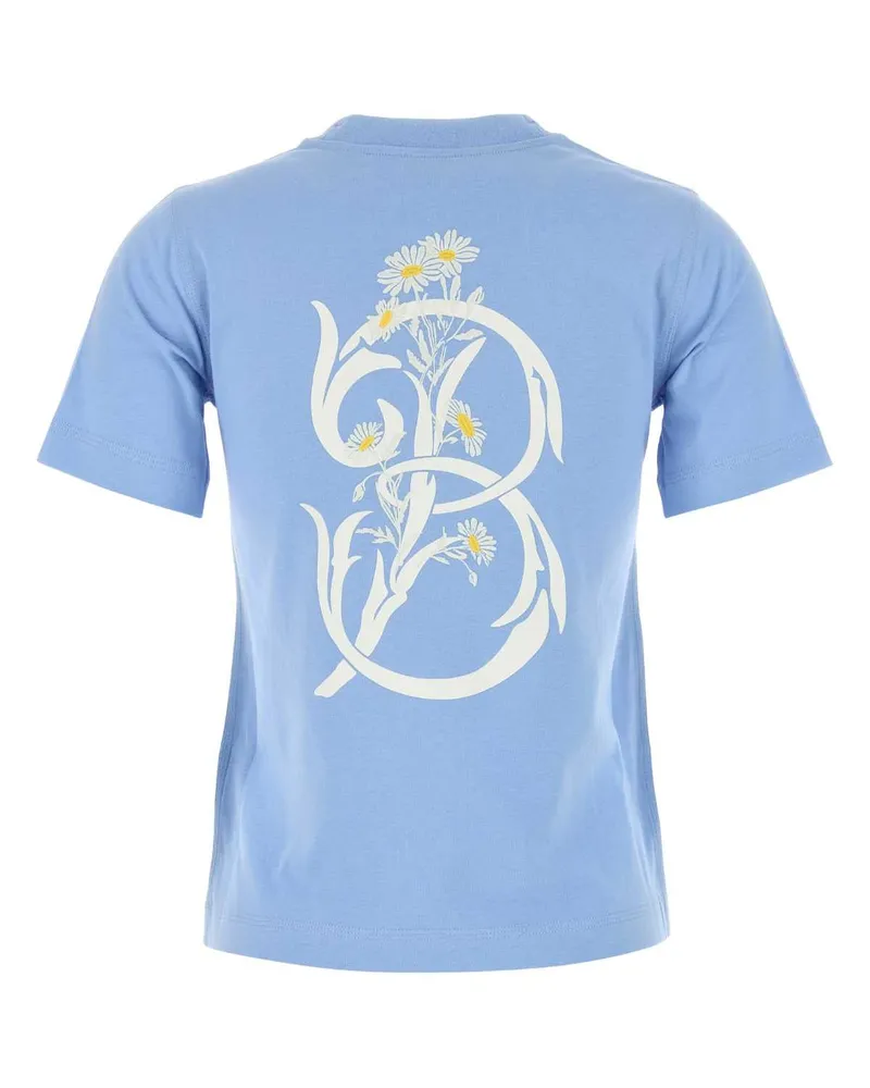 Burberry Women's Cerulean Blue Cotton T-Shirt Bubble Exterior Blue