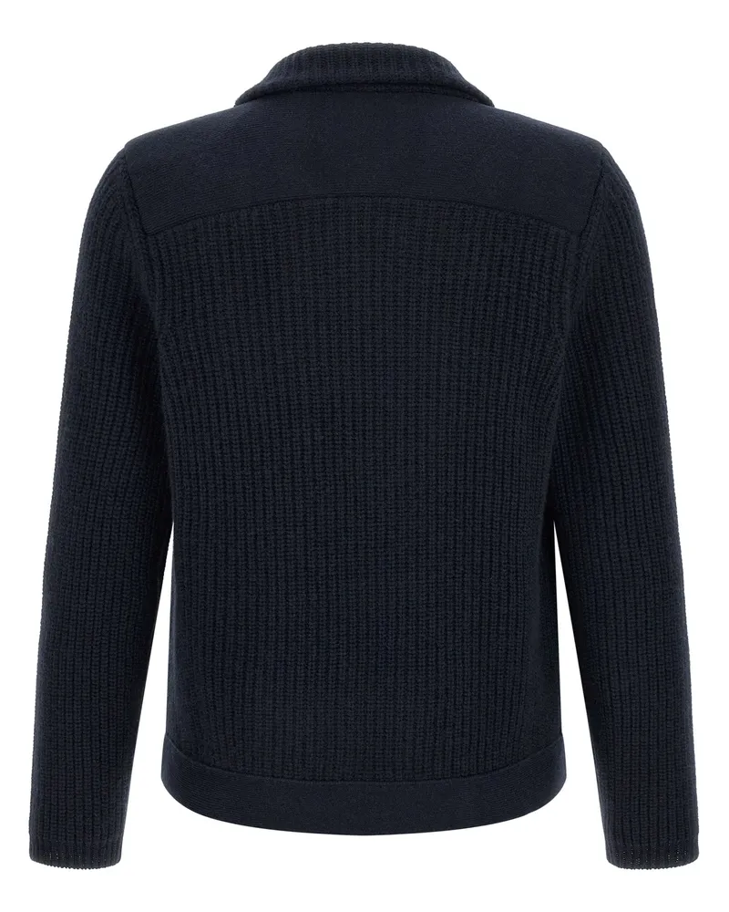 Brunello Cucinelli Men's Blue Cashmere Cardigan Clothing Navy