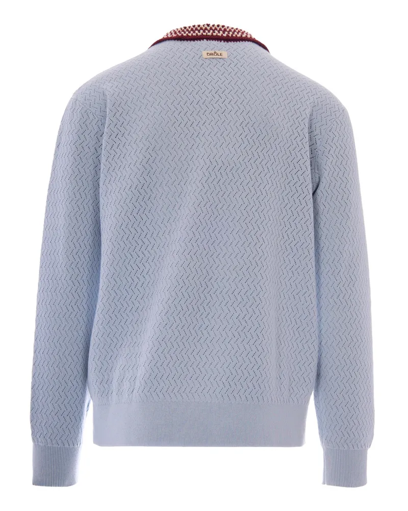 Drôle de Monsieur Cotton Traforata Polo — Blue Blue