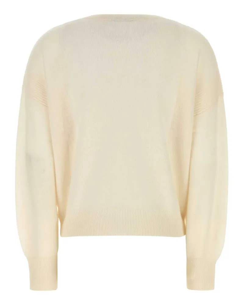 Le Kasha 1918 Women's White Cashmere Modena Sweater Exterior: Organic Maglieria White