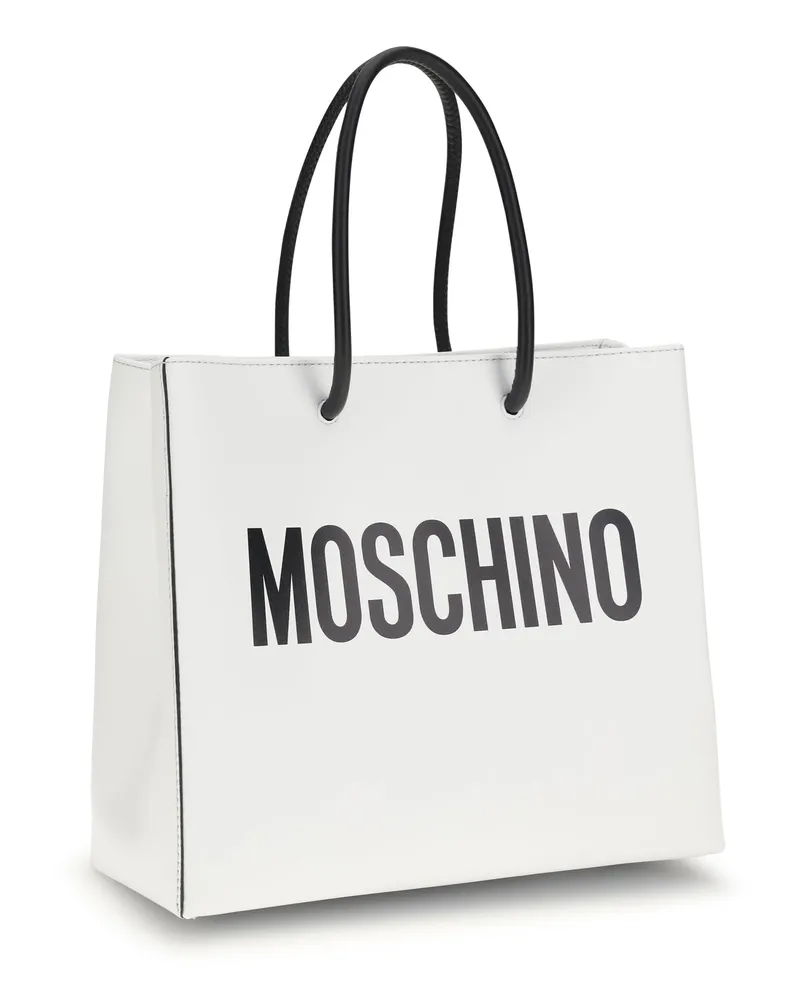 Moschino Women's Leather Bag Bianco Calf Bos Taurus Handbags Hand White