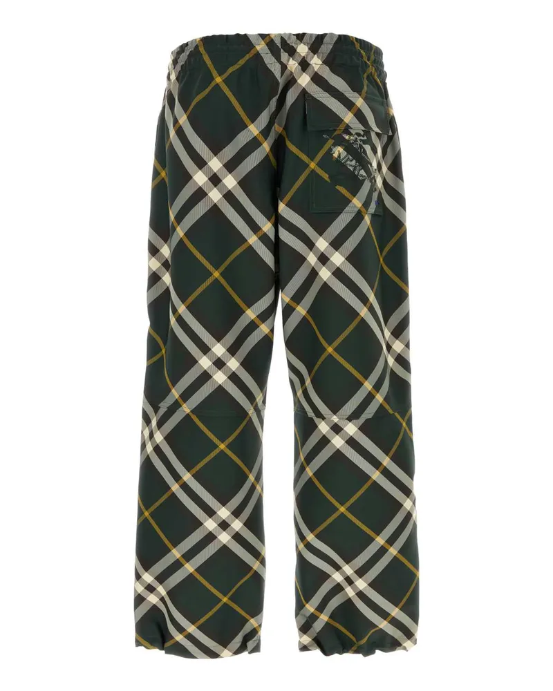 Burberry Men Embroidered Polyester Pant Ivyipcheck Exterior: Pantaloni Green