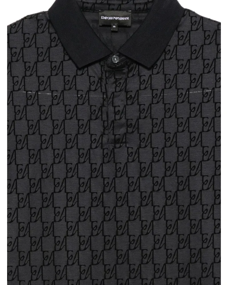 Emporio Armani Logo Monogram Polo — Navy Navy