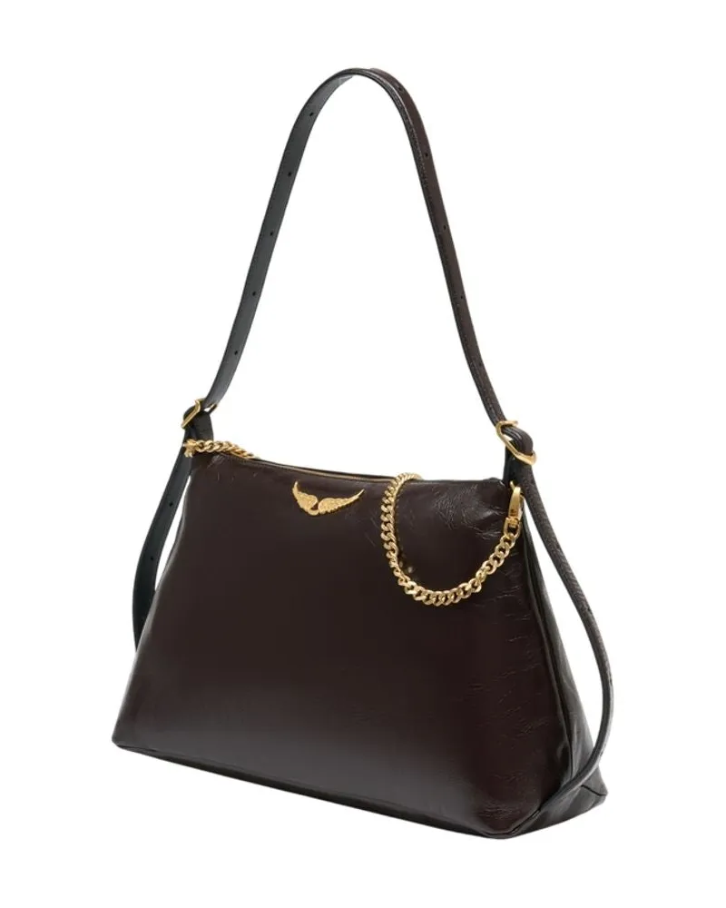 Zadig & Voltaire Women's Jim Vintage Shoulder Bag -  Leather Brown Cowhide Shoulder-Hobo-Bags Brown