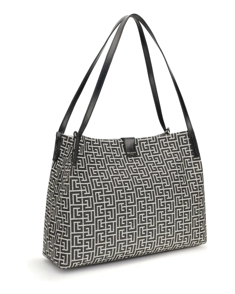 Balmain Women's Medium Tote Bag Ivoire-Noir Shoulder Ivoire/noir Gray