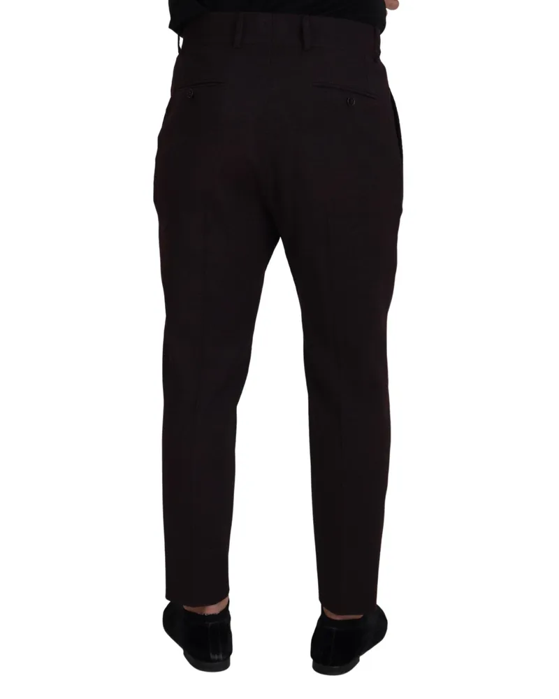 Dolce & Gabbana Brown Cotton Chino Men Pants Elastane Brown