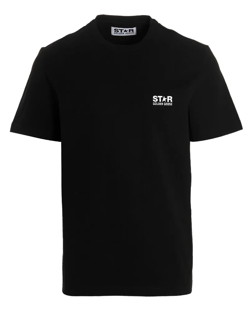 Golden Goose Men's Bicolor Cotton T-Shirt Black