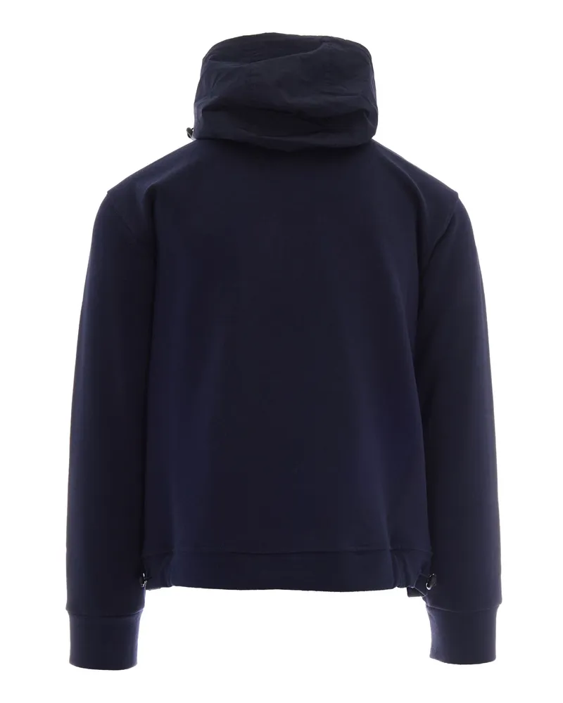Ballantyne Men's Hooded Technical Sweatshirt Navy Cotton Fleece Sweatshirts Sweater Navy