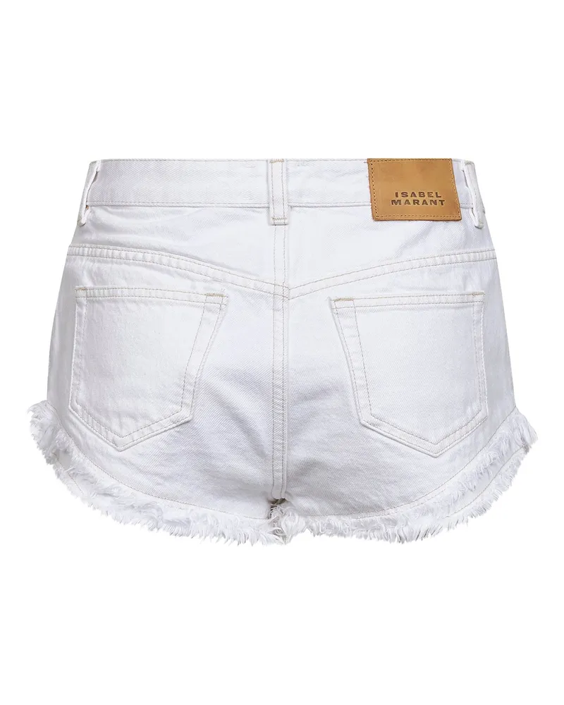 Isabel Marant Women's White Cotton Denim Mini Shorts White