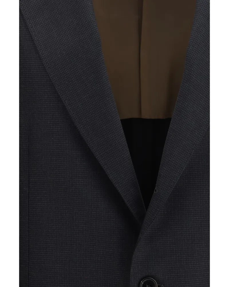 Brunello Cucinelli Men's Jacket Houndstooth Anthracite Merino Wool Anthracite