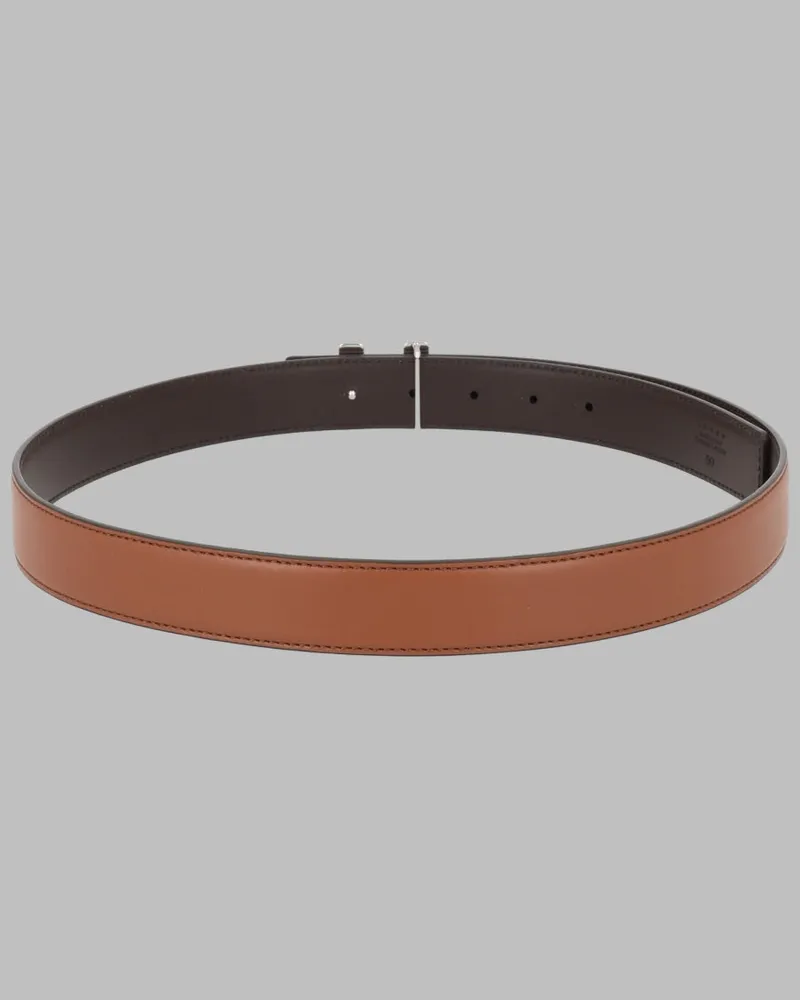 Hogan Women's Leather T-Buckle Belt Brown Calfskin Brown