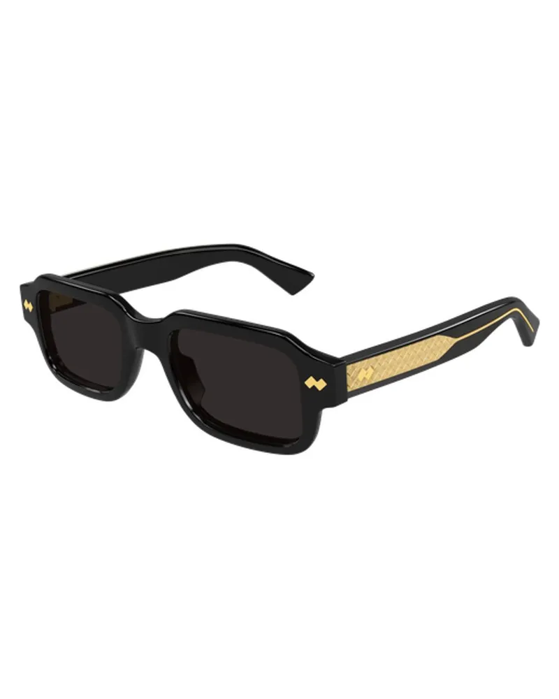 Bottega Veneta BV1442S Rectangular Frame Sunglasses — Black Black