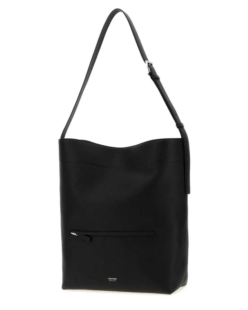 Tom Ford Men's Black Leather Shopping Bag Borse A Mano Black