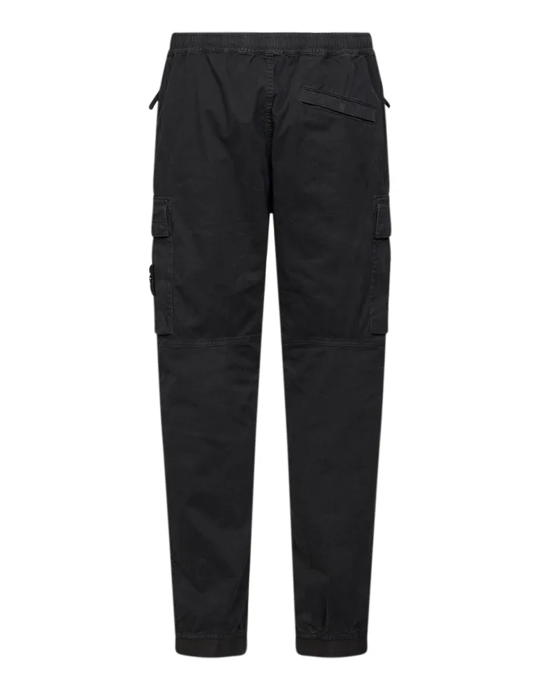 Stone Island Men's Organic Stretch Twill Cargo Trousers Black Cotton Black