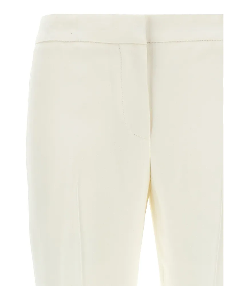 Alexander McQueen Crepe with Ironed Crease Trousers — White White