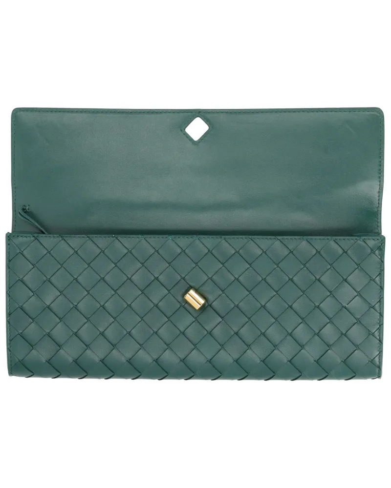 Bottega Veneta Women's Clutch Bag Andiamo Leather Green Green