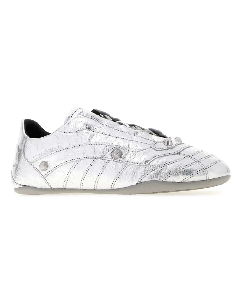 Balenciaga Women's City Sneaker Silver Leather Silver