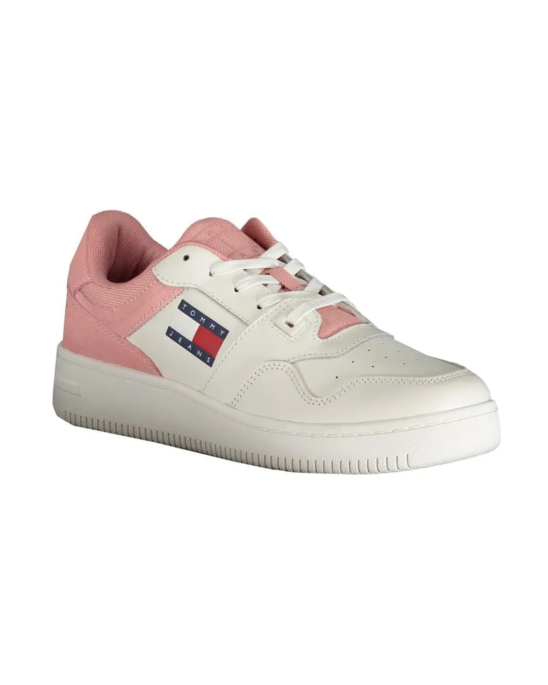 Tommy Hilfiger Leather and Polyurethane Color-Block Sneaker — White White