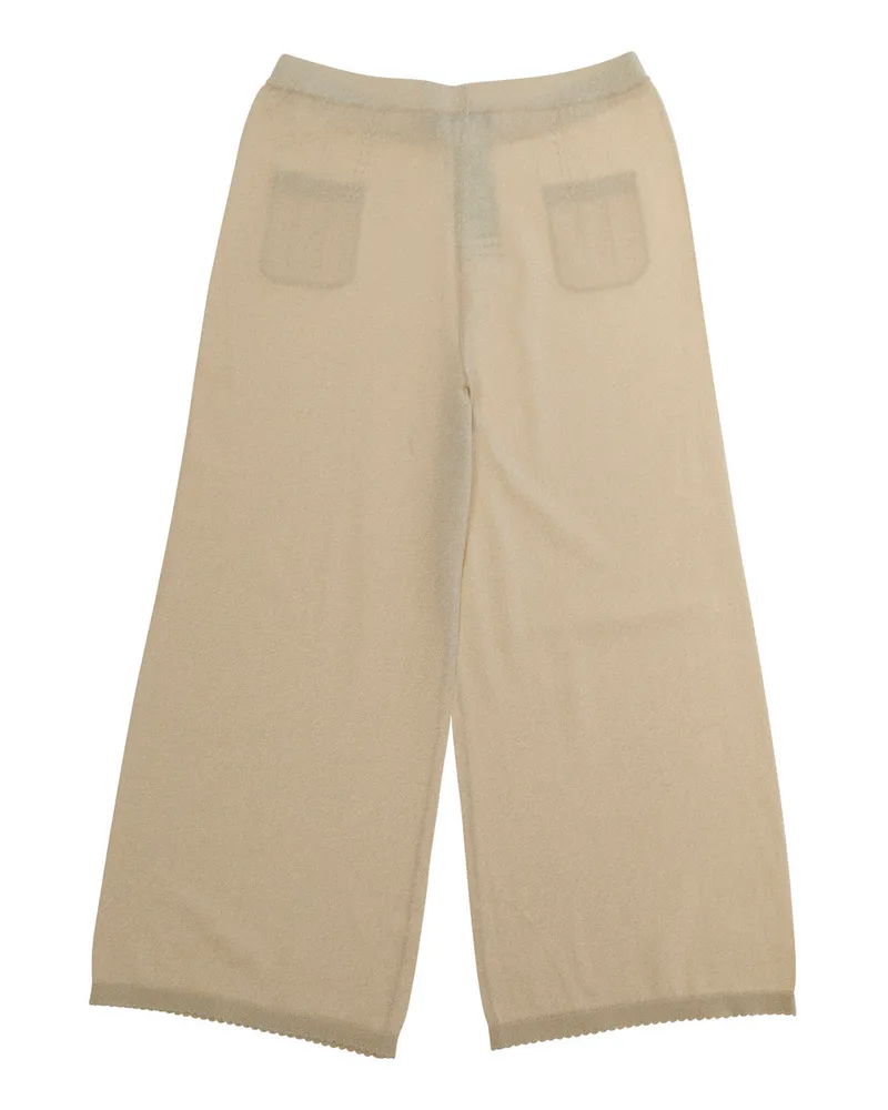 Emporio Armani Trousers Girls Elastic Waist Beige Viscose Beige