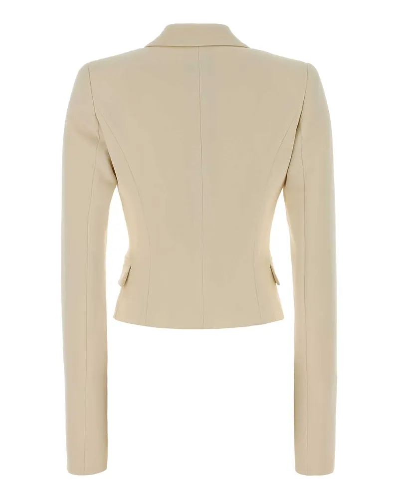 ANDAMANE Women's Cream Crepe Zefira Blazer Milk Giacche E Gilet Jacket Beige