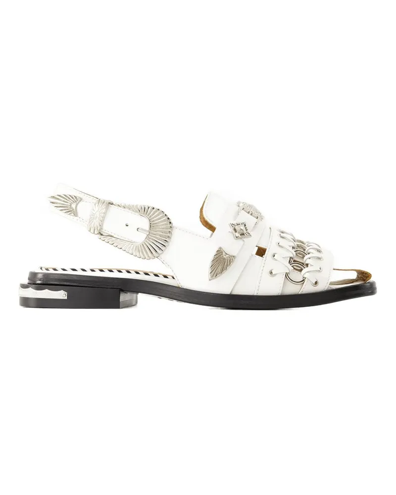Toga Women's Aj1312 Sandals -  Leather White Shoes White