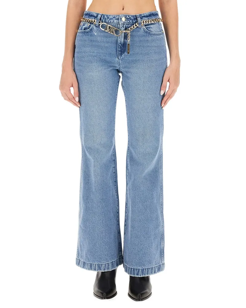 Michael Kors Flare Fit Cotton Jeans — Blue Blue