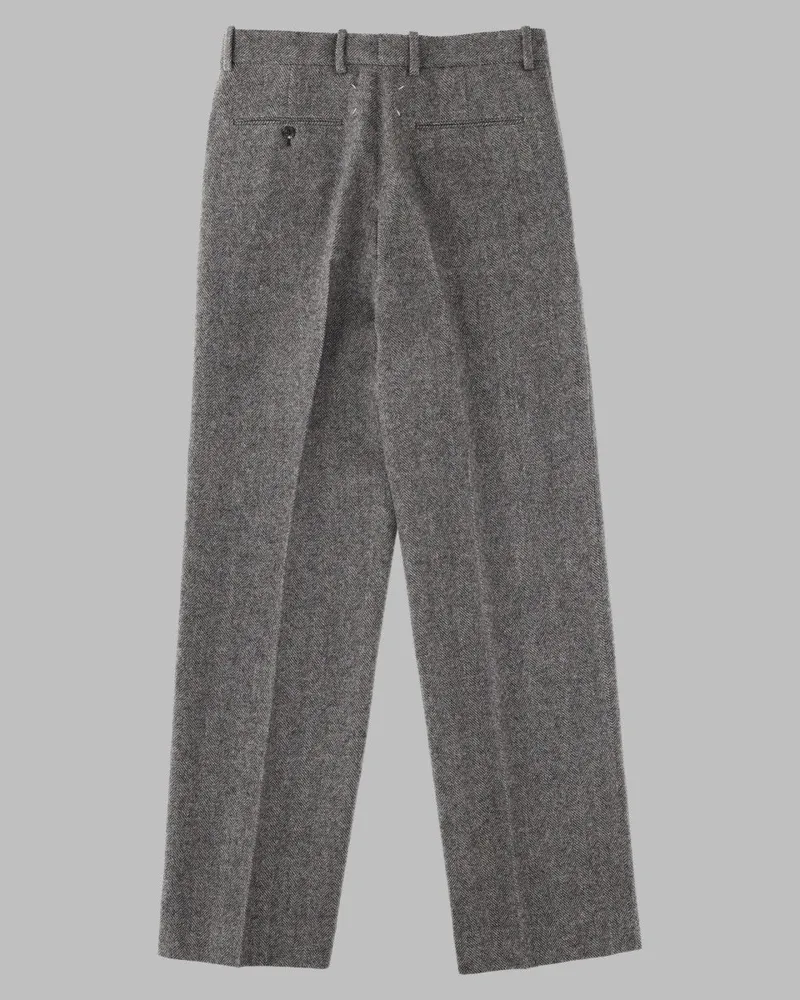 Maison Margiela Herringbone Wool Trousers — Gray Gray