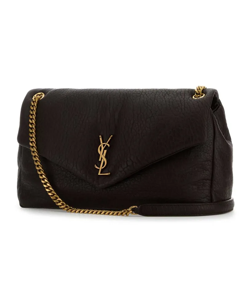 Saint Laurent Women's Dark Brown Leather Big Calypso Shoulder Bag Darksweetchoco Borse A Tracolla Black