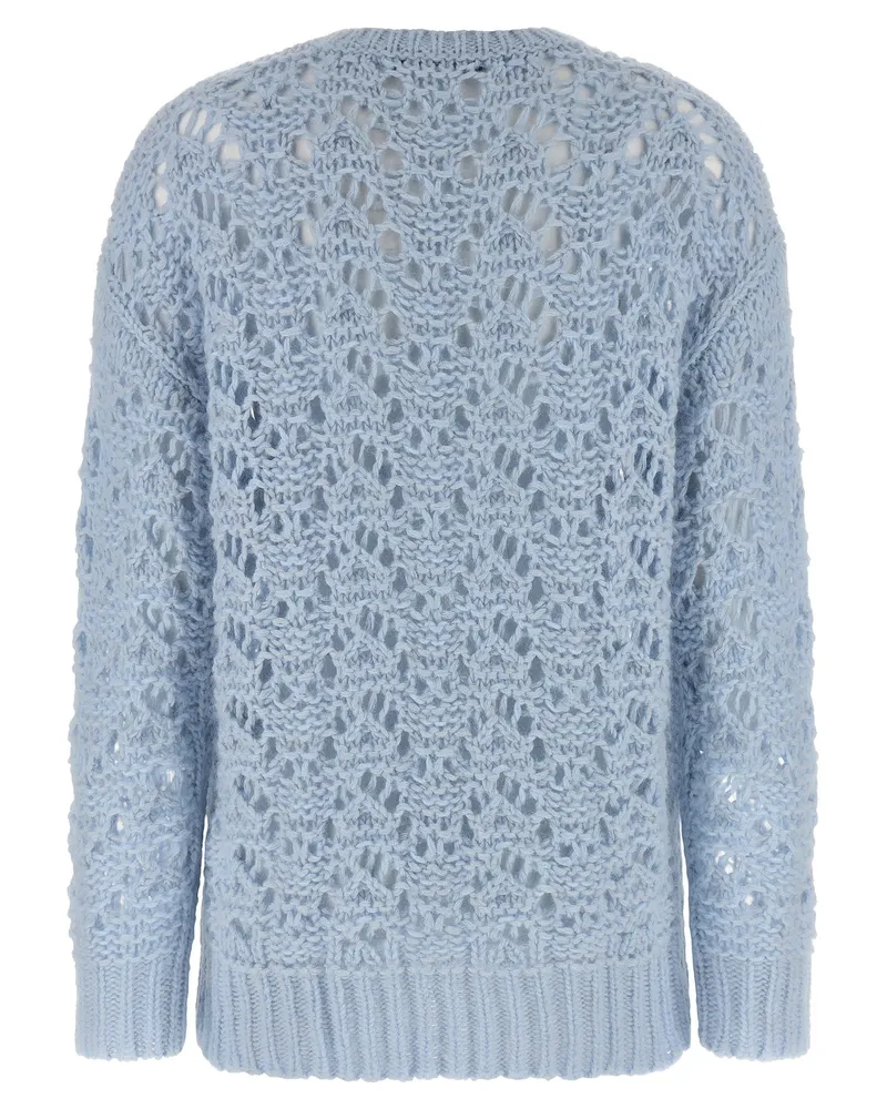 Fabiana Filippi Openwork Wool Blend Sweater — Blue Blue