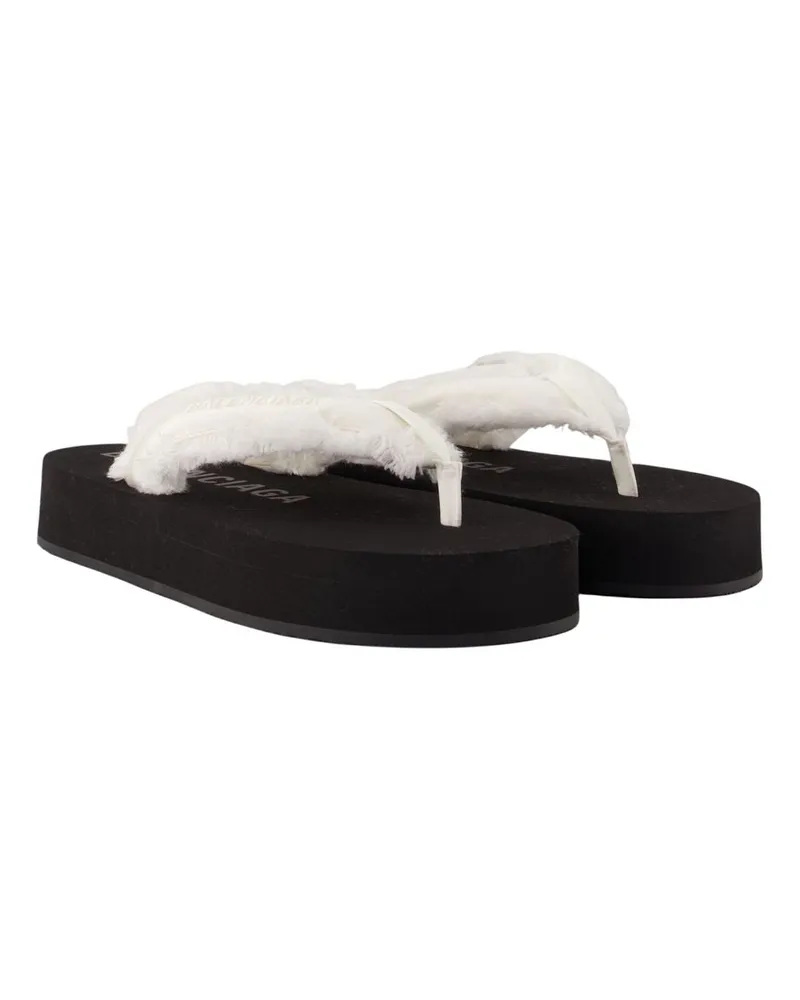 Balenciaga Women's Jet Lag Micro Sandals -  Satin White Other Shoes Flat-Shoes White