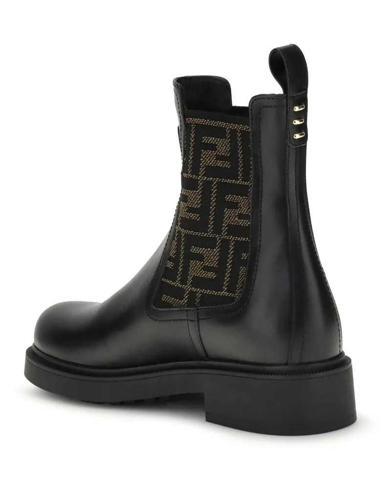 Fendi Women's Ankle Boots Leather Black-Havana Black/havana Black