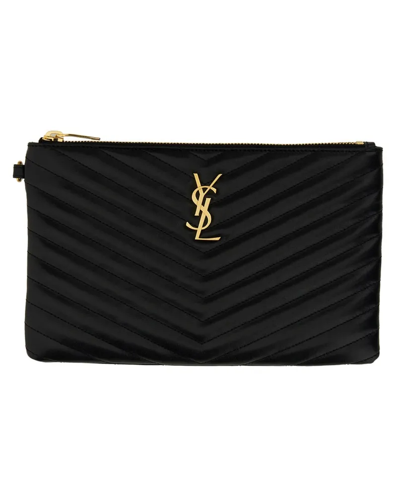Saint Laurent Cassandre Clutch — Black Black