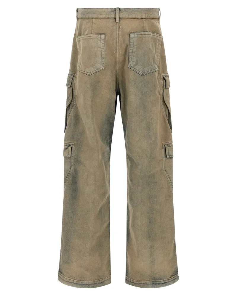DRKSHDW by Rick Owens Men's Beige Cotton Cargo Pants Beige