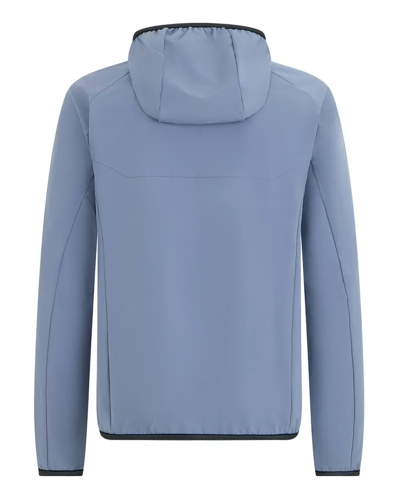 HUGO BOSS Men's Waterproof Jacket Technical Fabric Dark Grey Polyester Raincoats Coat Blue
