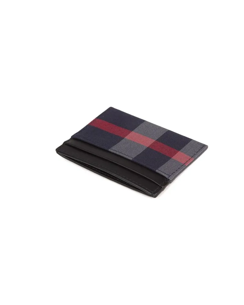 Burberry Check Cotton Card Holder — Navy Navy