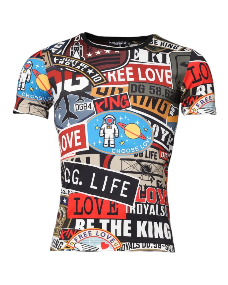 Dolce & Gabbana Patchwork Cotton T-Shirt — Multicolor Multicolor