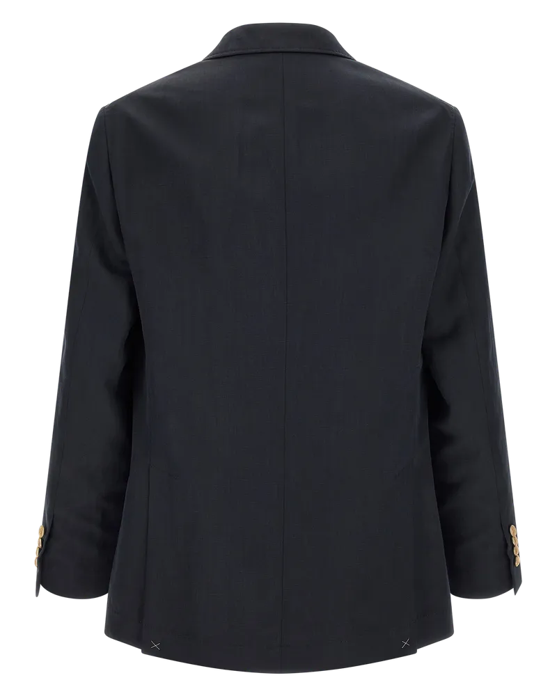 Brunello Cucinelli Men's Blue Silk Blazer Clothing Blue