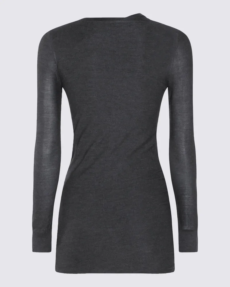 Aya Muse Women Dresses Charcoal Silk Cashmere Charcoal
